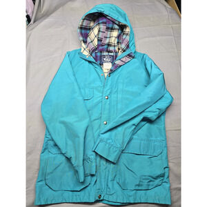 Vintage Woolrich Jacket Womens Large Hooded Wool Lined Parka Made USA 90s Outdoo